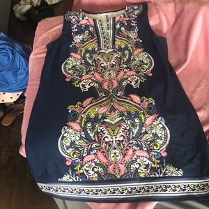 Navy and paisley shift dress. Worn only once